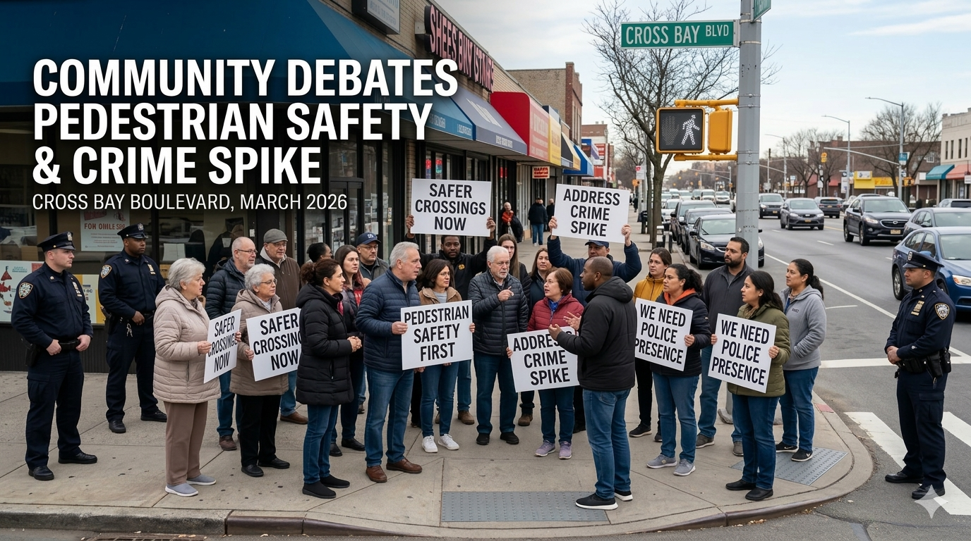 Cross Bay Boulevard Community Debates Pedestrian Safety, Crime Spike March 2026 – Article featured image