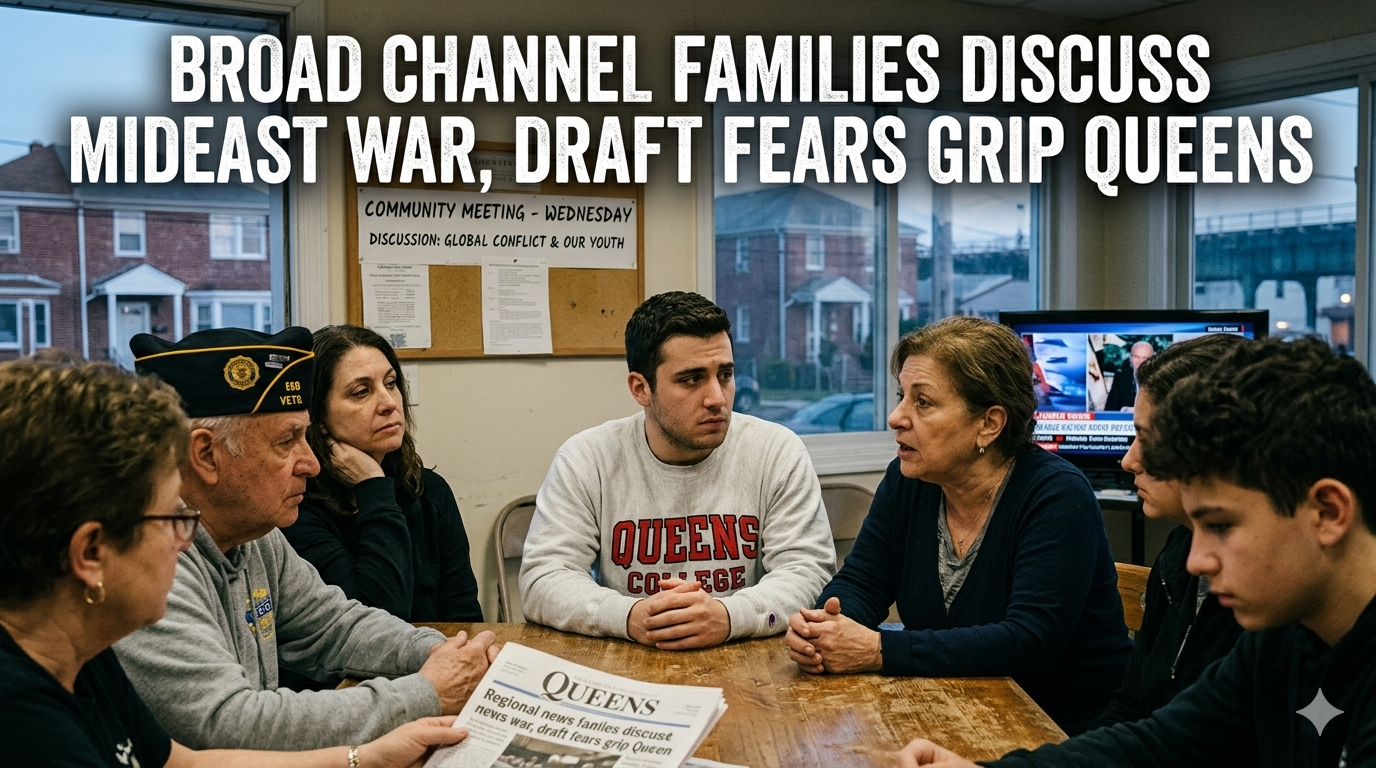 Broad Channel Families Discuss Mideast War, Draft Fears Grip Queens – Article featured image