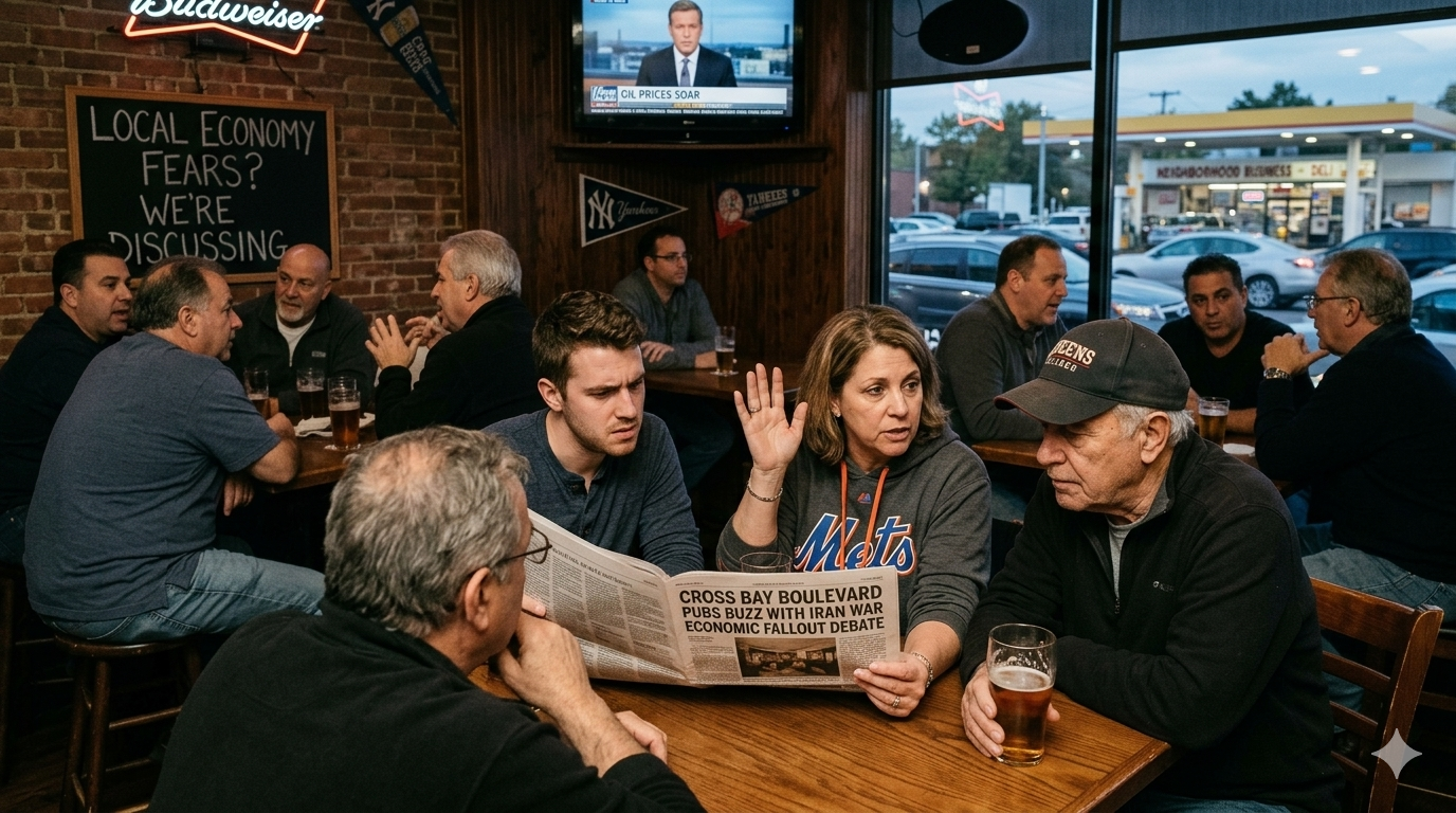 Cross Bay Boulevard Pubs Buzz with Iran War Economic Fallout Debate – Article featured image