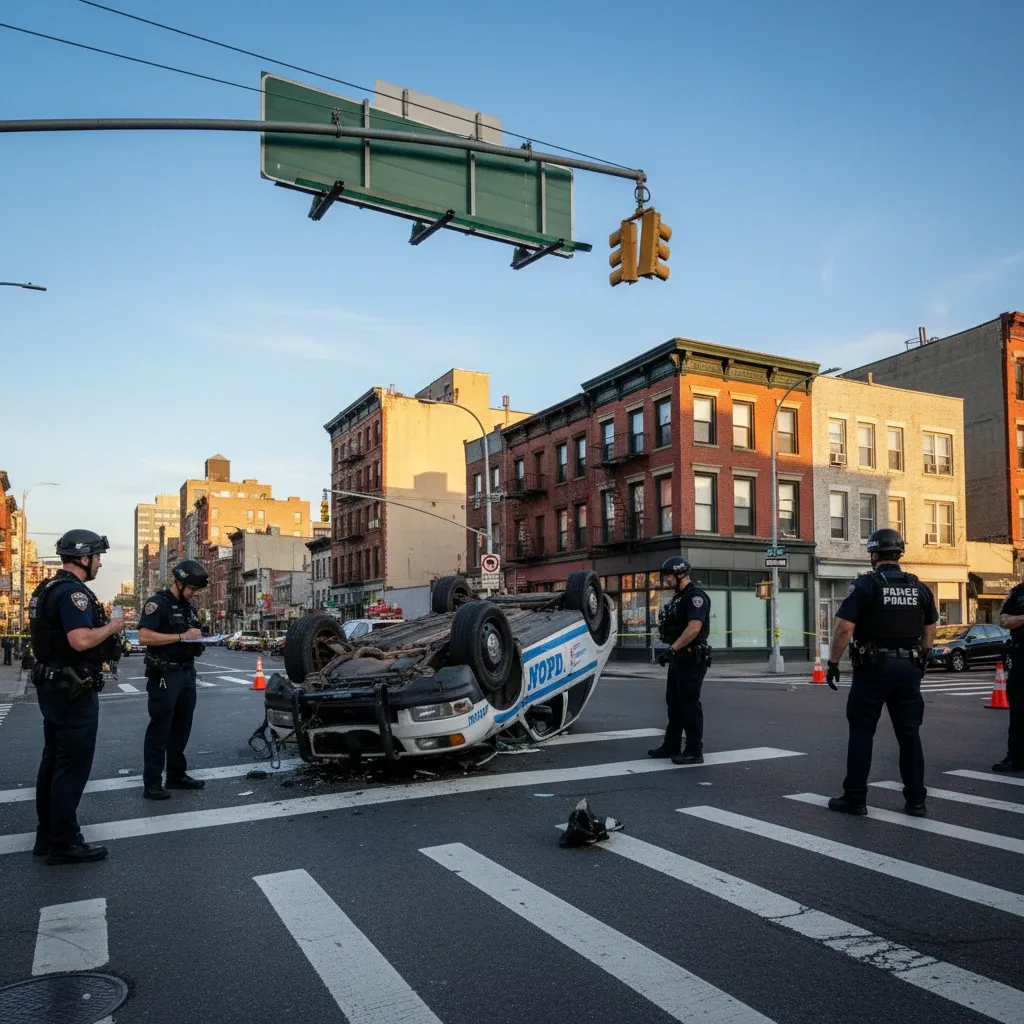 NYPD Cruiser Overturns Near Cross Bay Boulevard, Injuring Four Officers – Article featured image