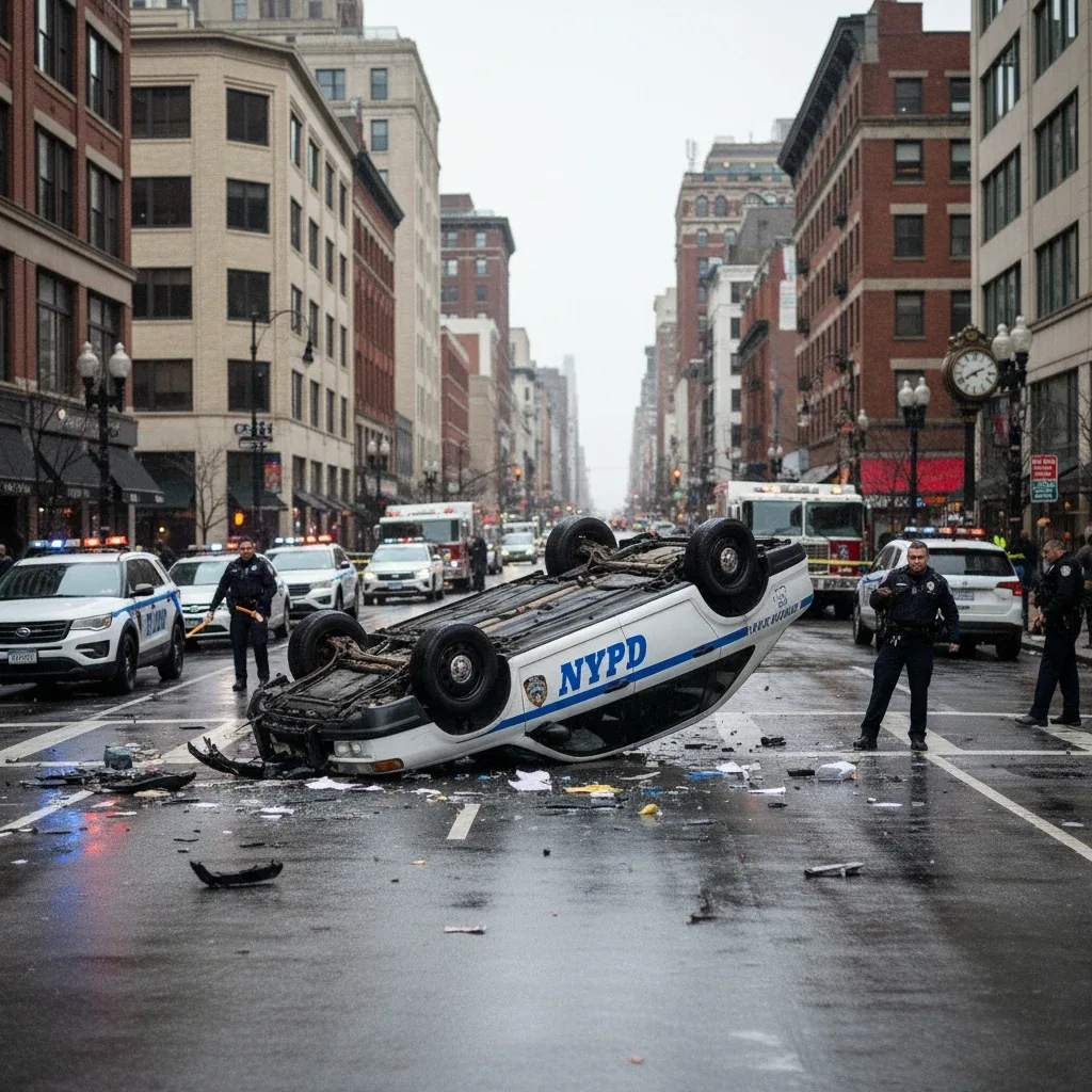 NYPD Cruiser Overturns Near Cross Bay Boulevard, Four Officers Injured – Article featured image