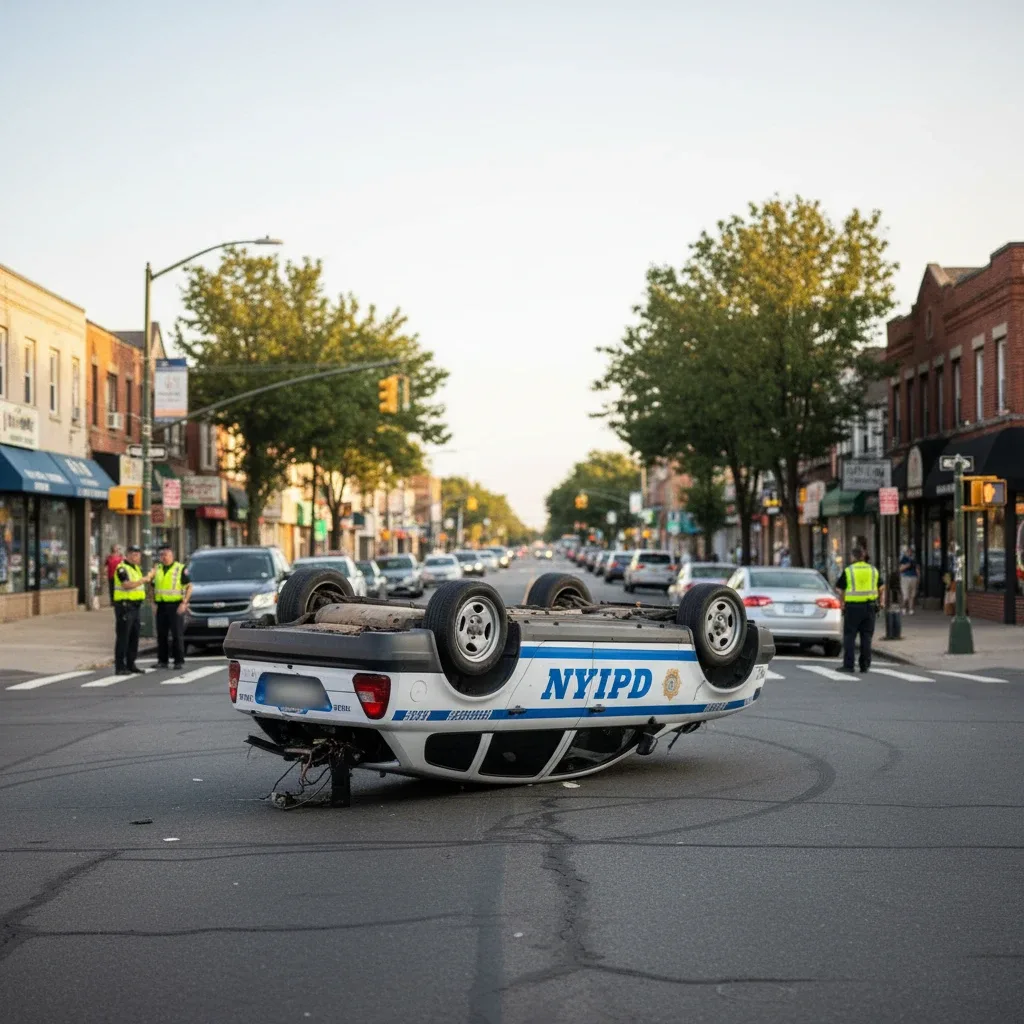 NYPD Cruiser Rolls Over Near Cross Bay Boulevard, 4 Officers Injured – Article featured image