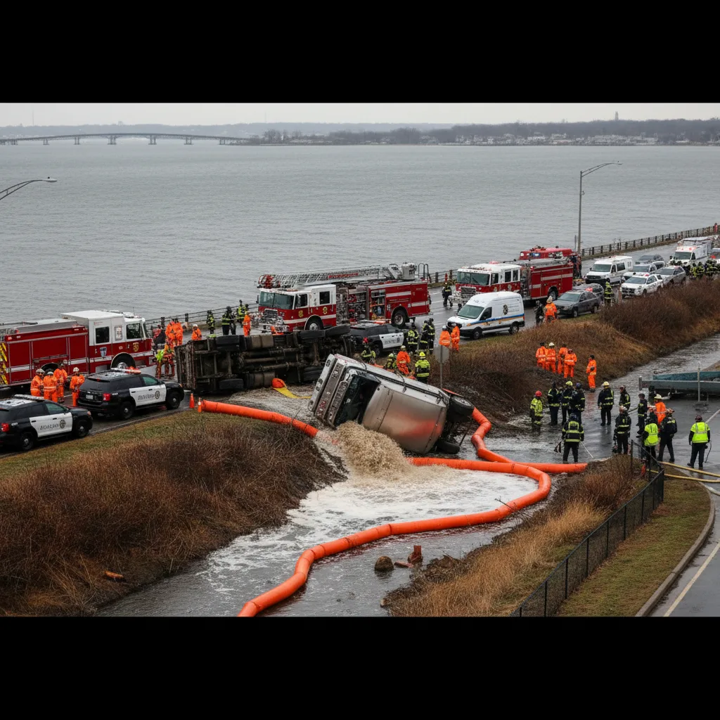 Jamaica Bay Tanker Overturn Spills Gasoline, Threatens Waterways – Article thumbnail