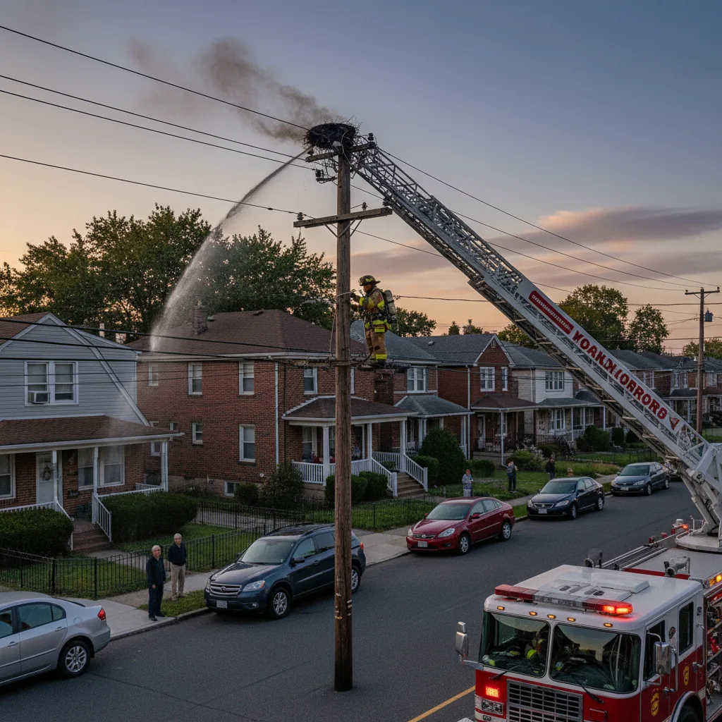 Bird's Nest Catches Fire Atop Queens Light Pole on 157th Avenue, Howard Beach – Article thumbnail