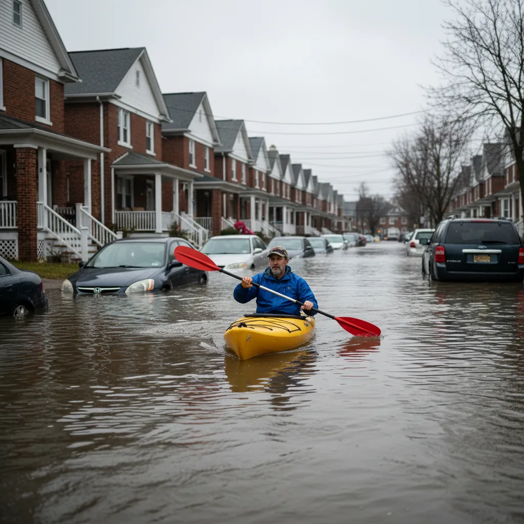 Howard Beach Residents Navigate Flooded Streets Using Kayaks – Article featured image